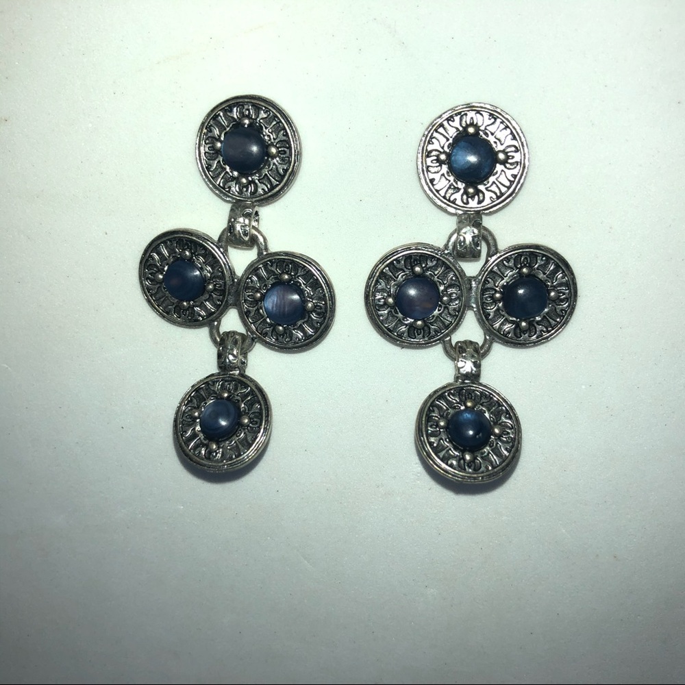 Vintage 90's Earrings Medallion Dangle‎